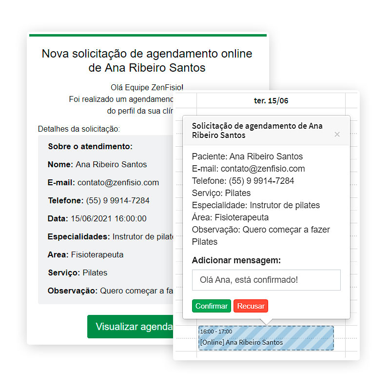 Envio de notificações sobre agendamentos e atendimentos