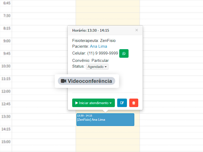 Integração de agendamentos do ZenFisio com Google Agenda