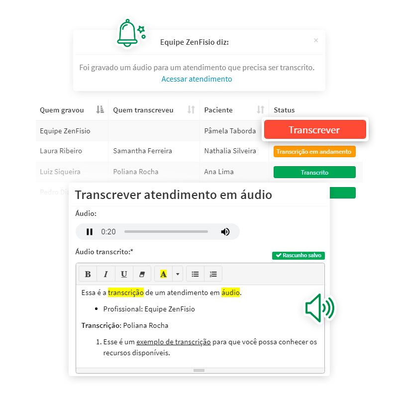 Mensagem de lembrete de atendimento por SMS